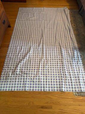Blue and White Ladybug Custom Curtian Panel - 52”x 79”